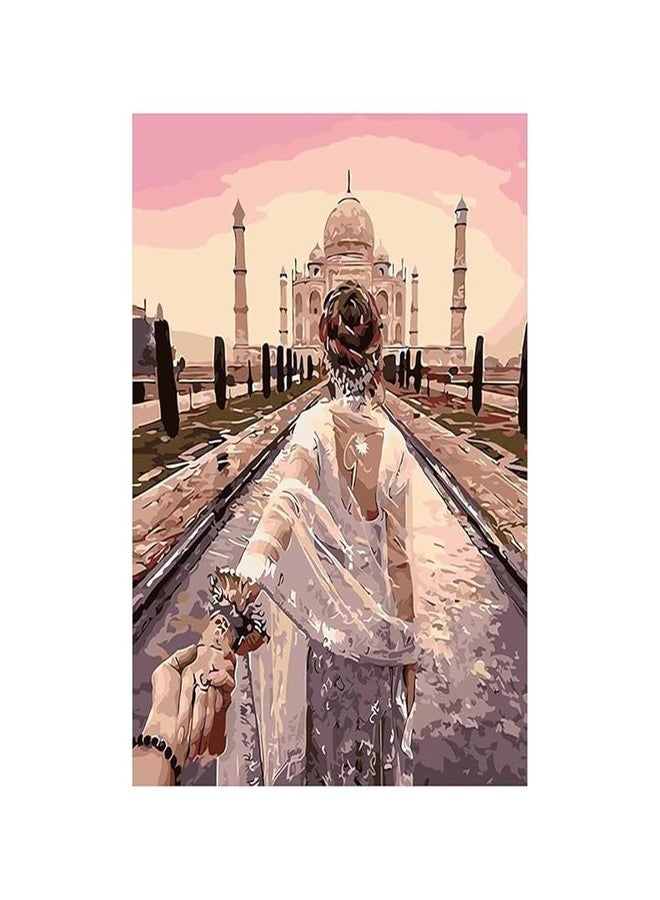 Durgdas Paint by Numbers Kit - DIY Canvas Landscape Art for All Ages, Perfect for Living Room, Bedroom, or Office Décor, No Frame Included (Taj Mahal) - Image 1